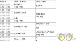 主流电视台直播时间表解析