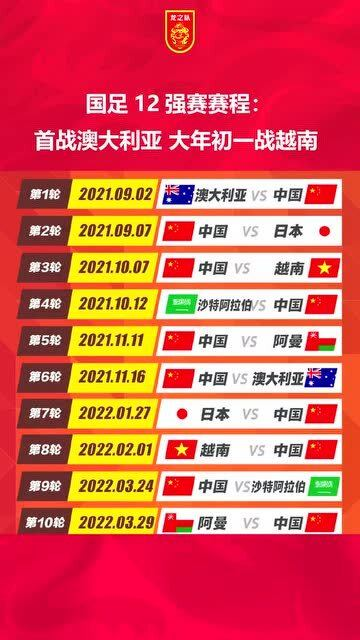 一、中国男足世预赛最新赛程安排