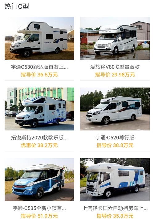 房车市场价格概览