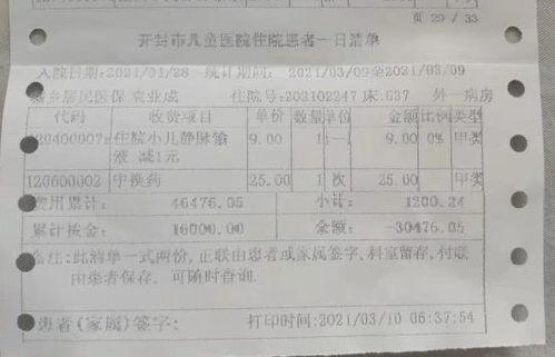 阑尾炎手术的基本费用构成