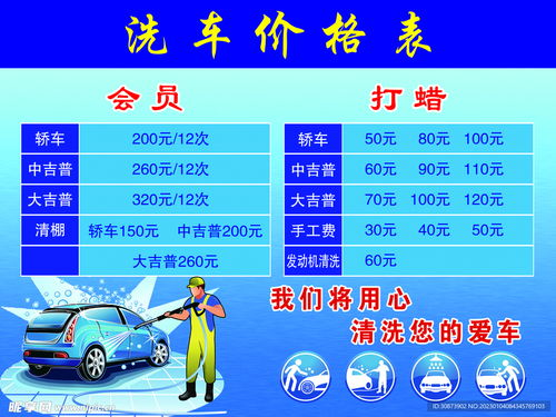 洗车价格区间与基本服务类型