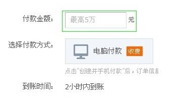 手续费与到账时间对比